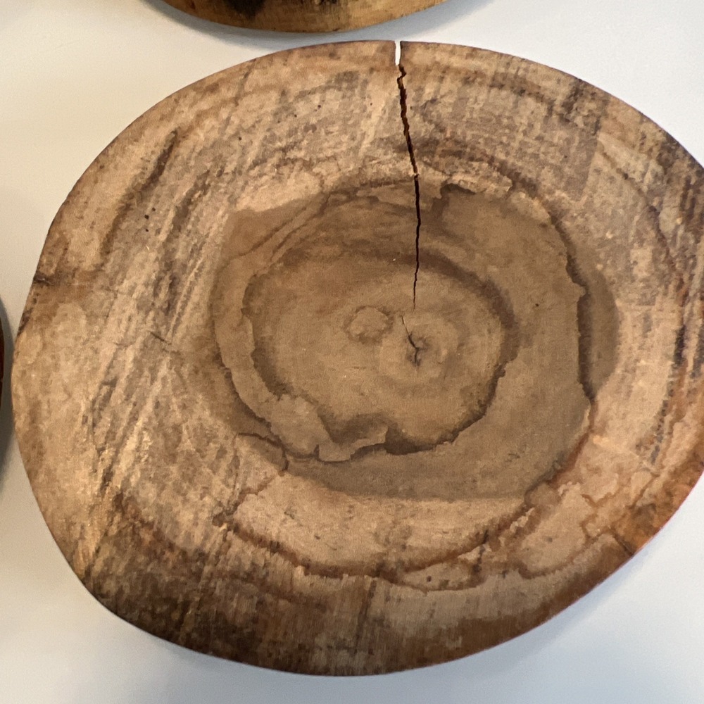 Wood Coasters Set 4 Natural Handmade - Picture 5 of 9